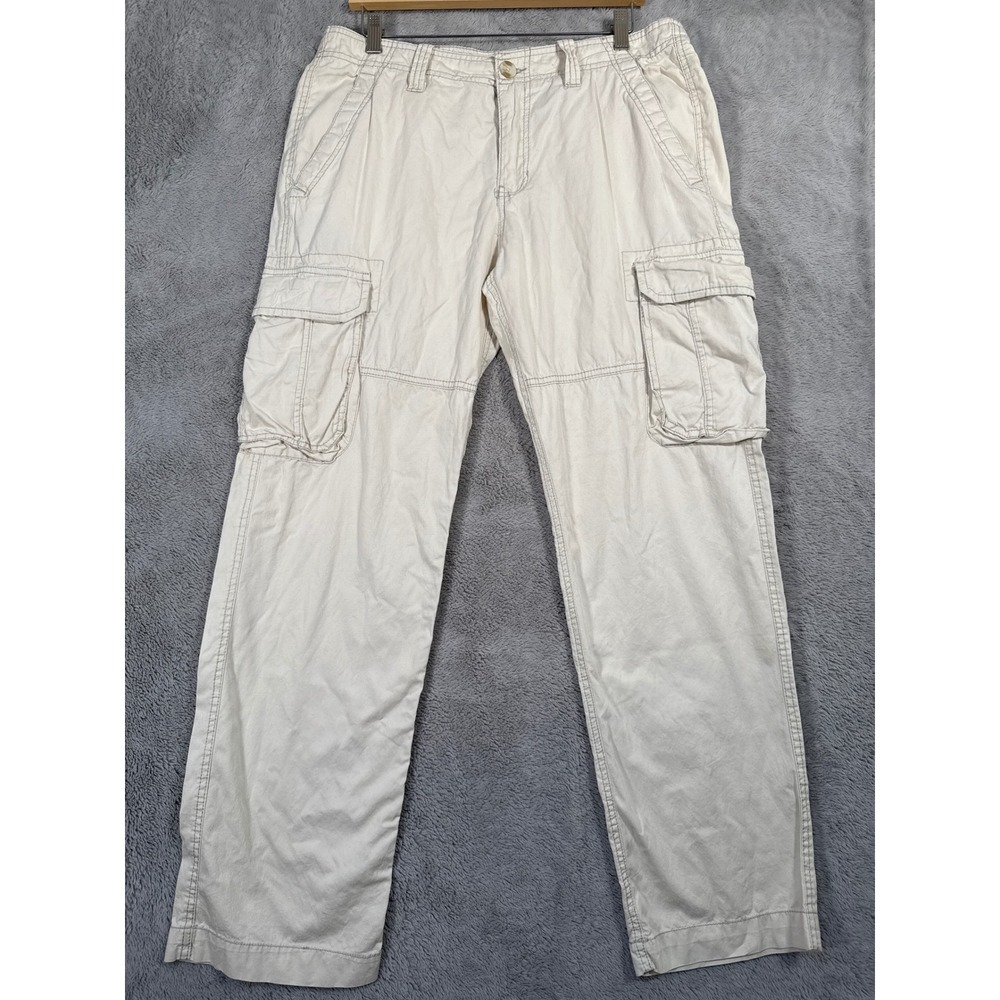 Urban Pipeline Mens Beige Cargo Pants 34/32 Cotton Casual Relaxed NEW Streetwear